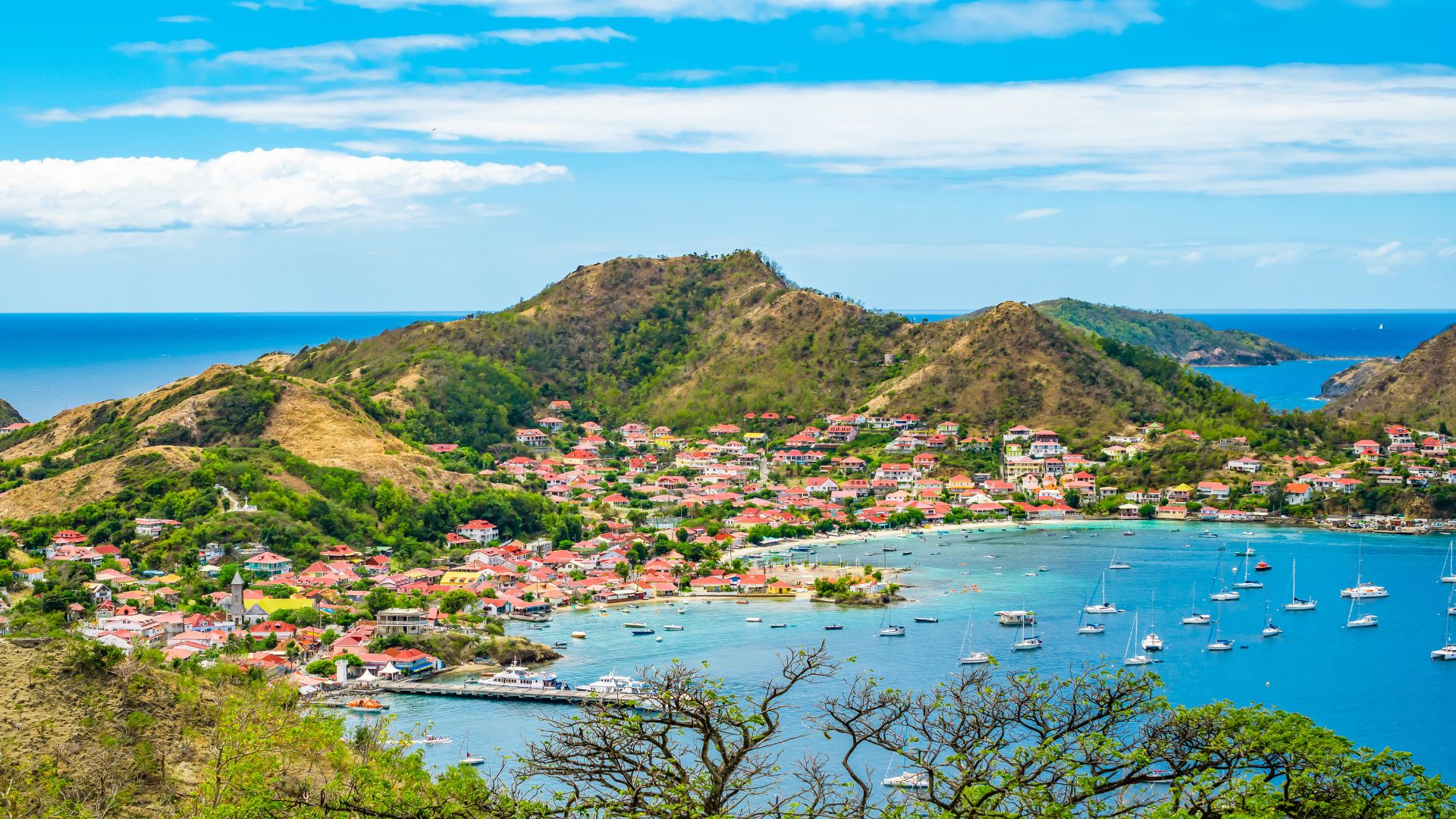 Vacances en Guadeloupe-Vue aérienne îles des Saintes 