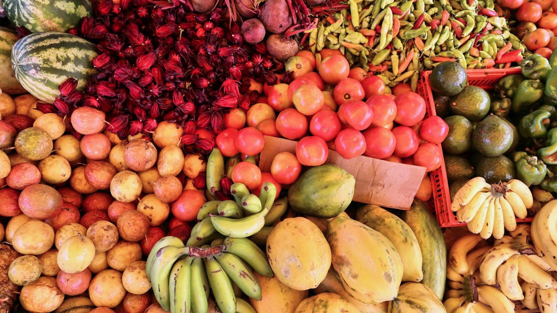 Vacances en Guadeloupe-Étale de fruits tropicaux